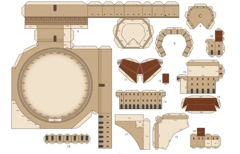3D бумажная модель Castel Святого Анжело тали знаменитая игрушка ручной работы