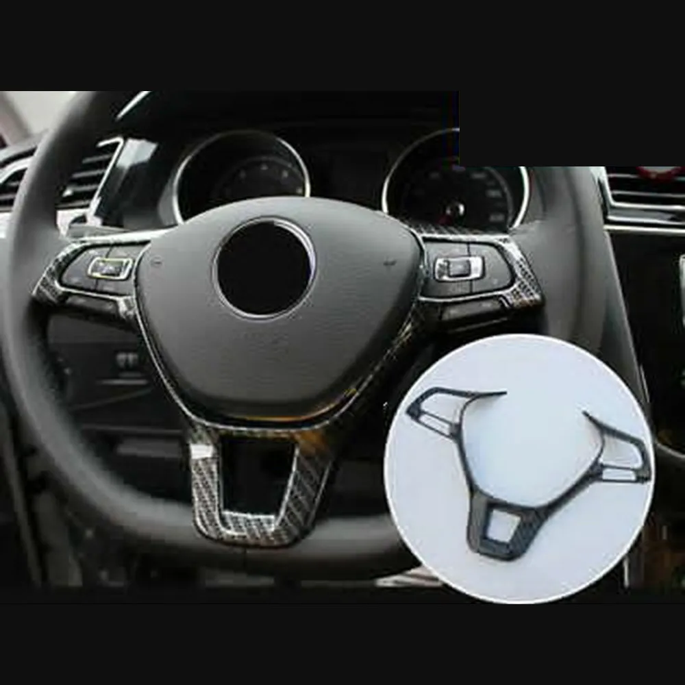 

Steering Wheel Cover Sticker Trim Black Button Carbon Fiber Frame Inner