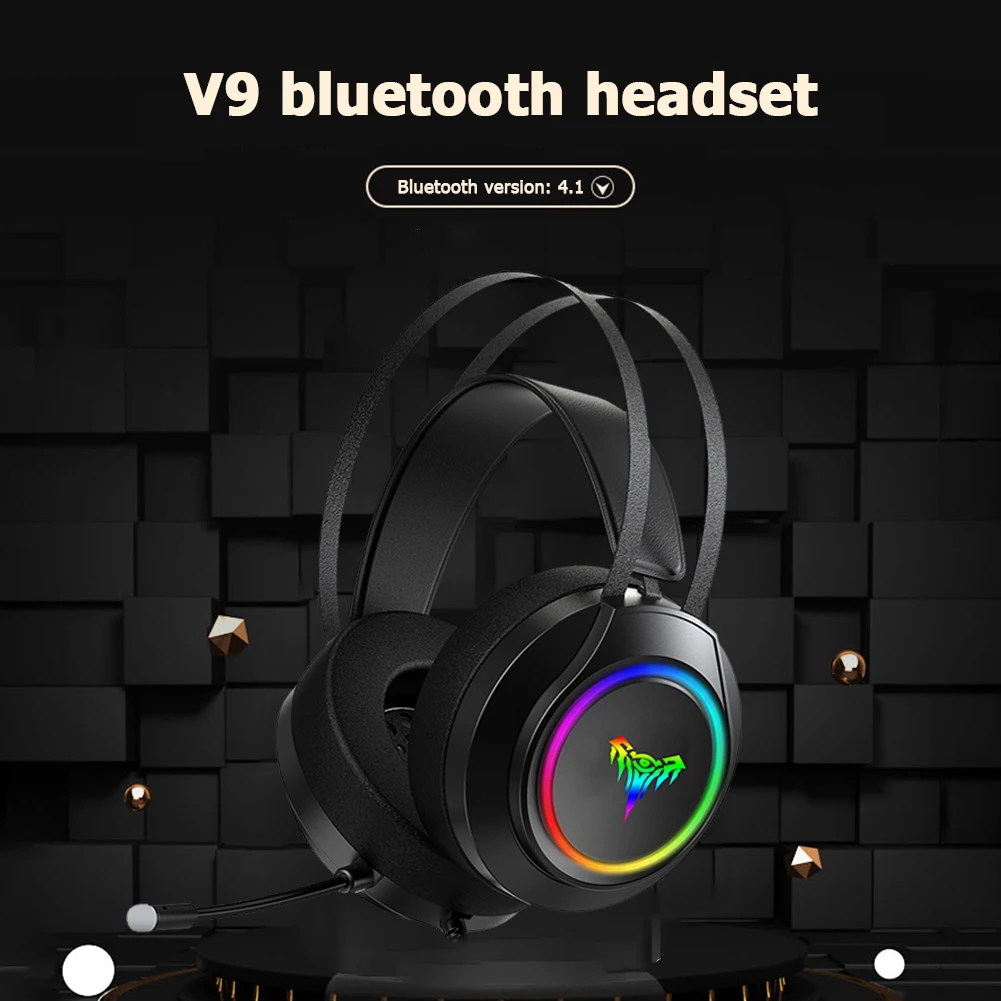 

Professional Bass Gamer Wired Headphones Gaming Headset Over Ear Headphones with Mic Volume Control RGB Backlit