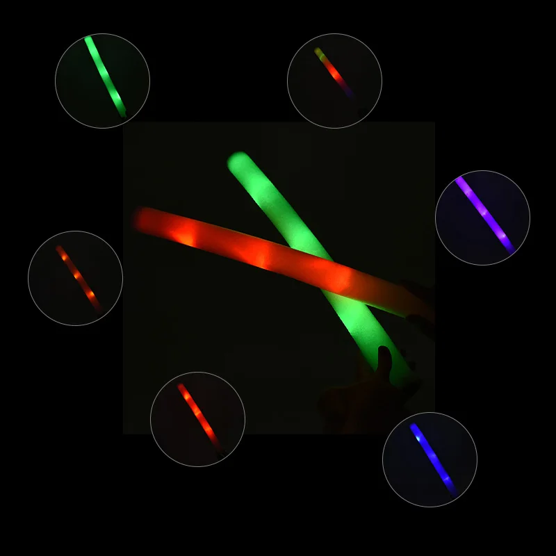 

10 шт. светящиеся вспененные палочки, светодиодная мягкая палочка, ралли, Рейв, светящиеся палочки, многоцветная трубчатая вспышка, концерты ...