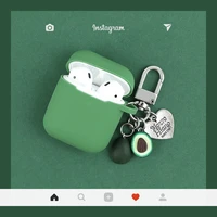 avocado protective sleeve korea ins pendant for apple wireless bluetooth headset silicone shell tide brand key keychain charms