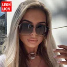 Солнцезащитные очки LeonLion женские, металлические, зеркальные, классические, с большой оправой, в стиле ретро, для улицы, для путешествий, UV400, 2021