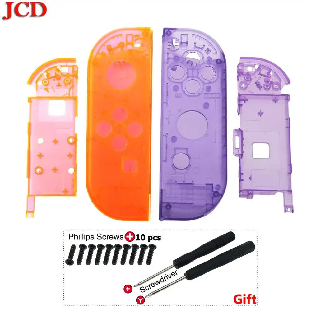 No12 JCD, высокое качество, для Joy-con, прозрачный корпус для kingd, для переключателя NS JoyCon, контроллер, сделай сам, корпус, оболочка, правый, левый чехол - Цвет: No12