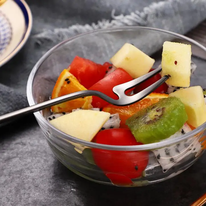 Нержавеющая сталь мульти Цвет ложка вилка десертные фруктовый салат мороженое