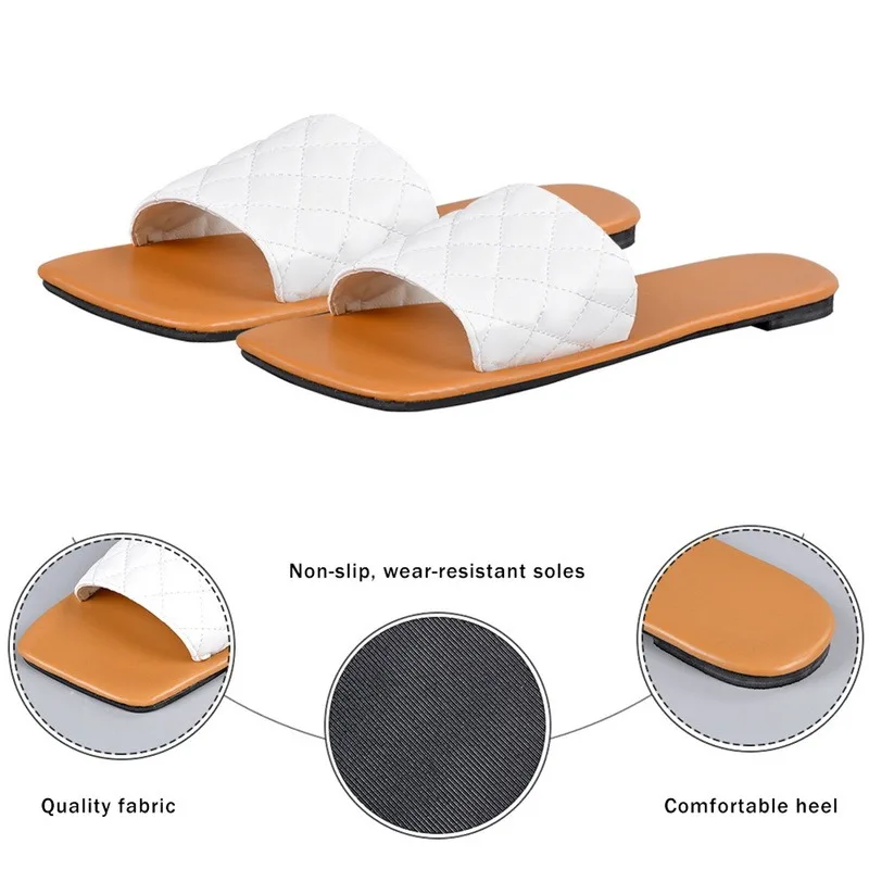 

Sandals Women Fashion Style Summer Shoes for Women Flat Sandals Rubber Shoes Leather Slides Plus Size Wonmen's Slippers