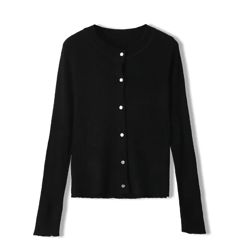 

Japan Style Spring Fall Women's Cardigan O-Neck Knitted Cardigan Slim Single-Breasted Loose Sweater Coat Female Elegant Tops