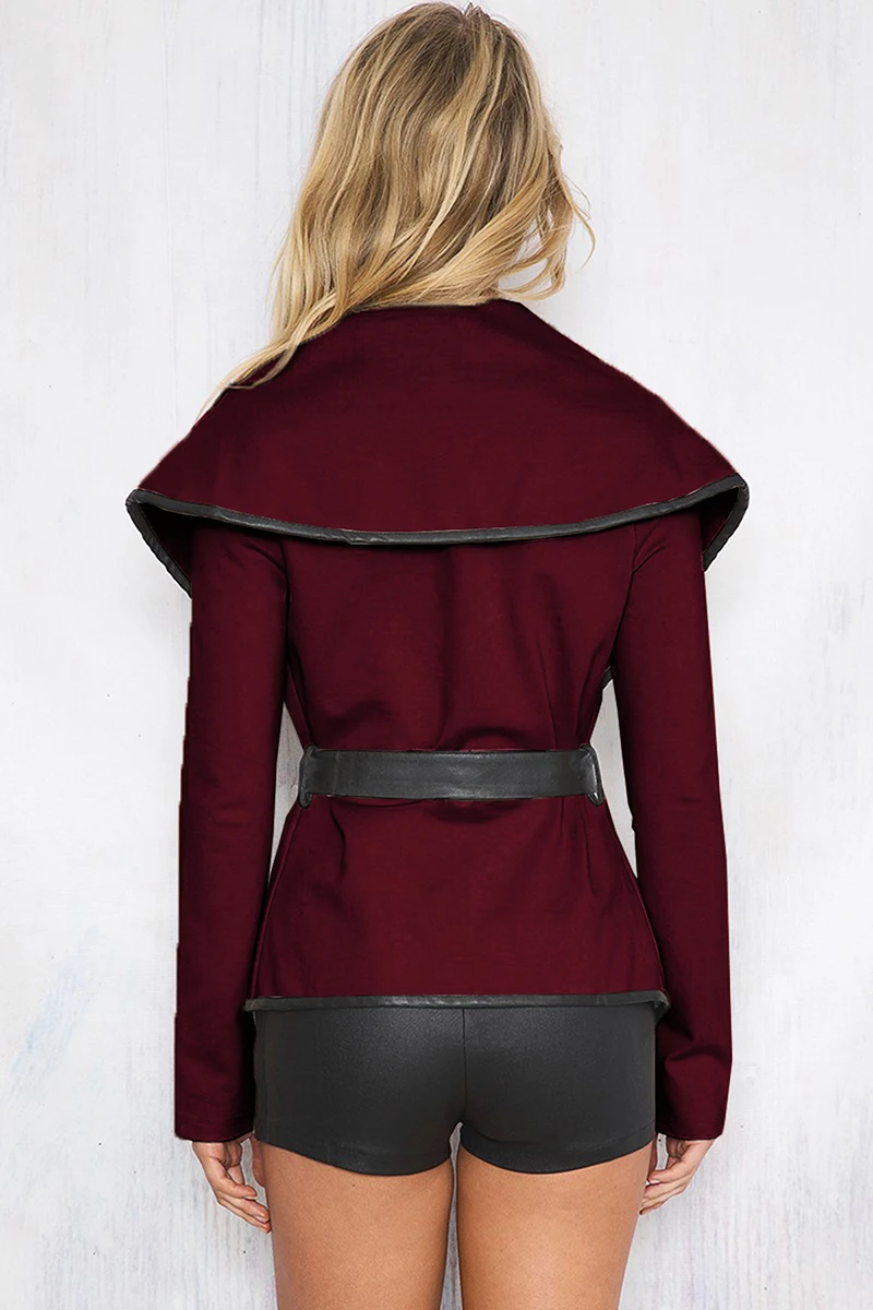 Женская шерстяная открытая куртка пальто верхняя одежда сексуальные на шнуровке