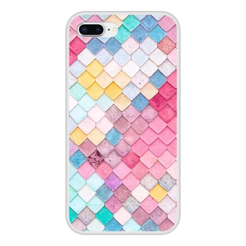 Чехол для Apple iPhone 8 plus мягкий силиконовый чехол телефона из ТПУ с узорчатым