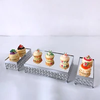 silver or gold mirror cupcake stand crystal metal cake tray cake stand high grade electroplated mirror