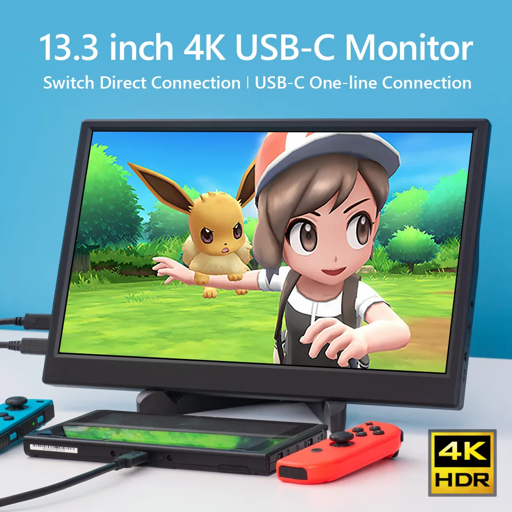 13 3 дюймовый 4K портативный монитор USB Type C 2K IPS панель для выключателя смартфона PS4