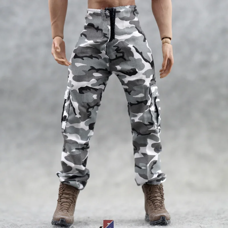 

1/6 Soldier man doll clothing trend soldier accessories white and black camouflage pants model quality is generally DIY