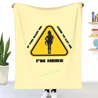 if you want me come and get me anime warning signs comforter throw blanket 3d printed sofa bedroom decorative blanket children