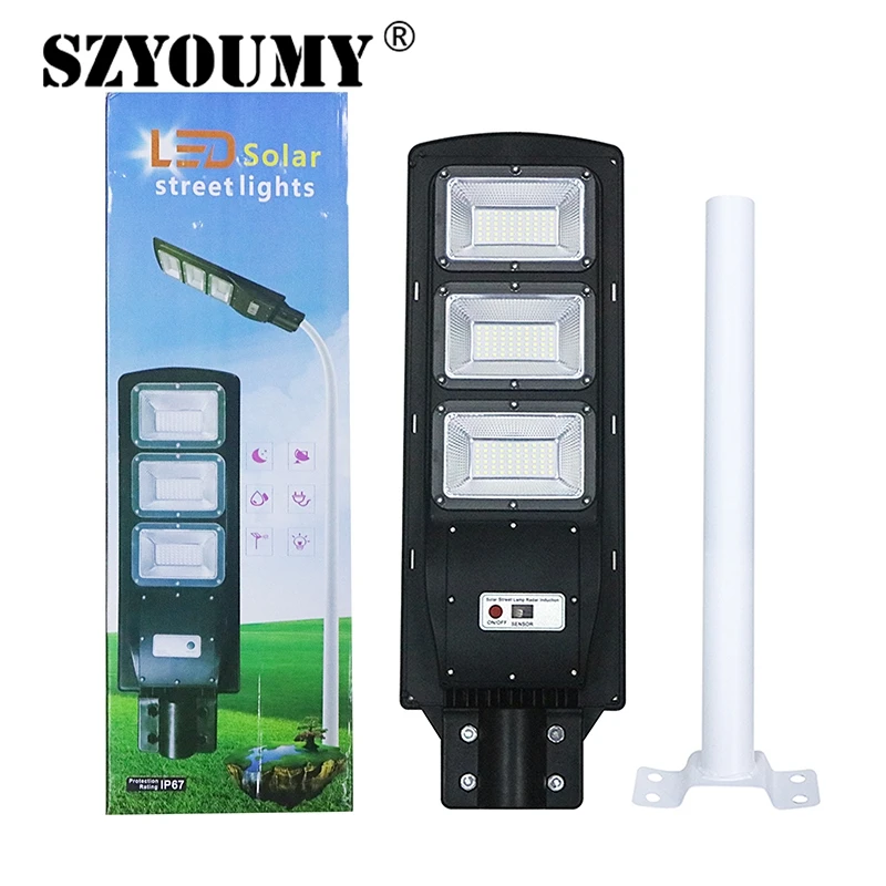 

SZYOUMY Outdoor 30W 60W 90W Solar LED Street Light Radar+PIR Motion Sensor Waterproof IP66 Wall Lamp Landscape Garden Light