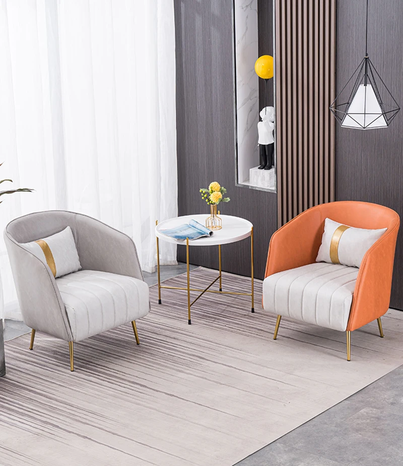 Luxury Single sofa Nordic Design living room furniture balcony velvet armchair beauty salon waiting chair lobby soft chairs | Мебель
