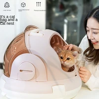 the new panoramic cat air box portable breathable pet go out space capsule cat bag multi function cat litter pet bag