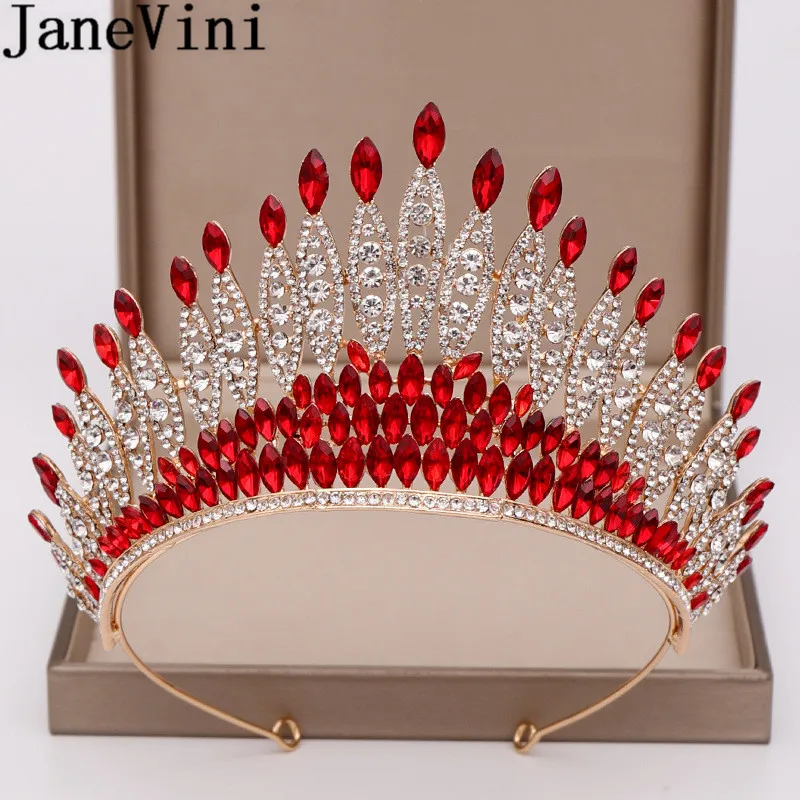 Свадебные короны и диадемы с кристаллами jaevini BlingBling красные свадебные украшения