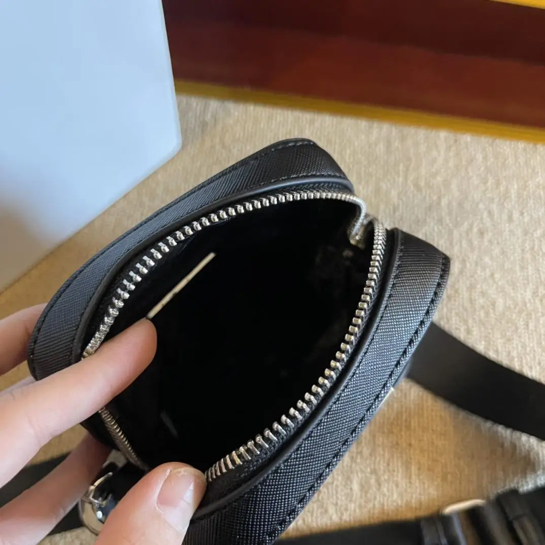 

Men and women black leather messenger bag fashion simple mobile phone coin purse combination waterproof travel portable portable