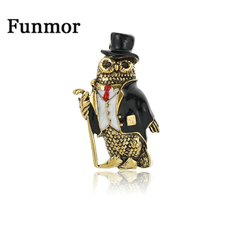 Брошь в виде совы Funmor для мужчин и женщин яркая эмалированная брошь стиле