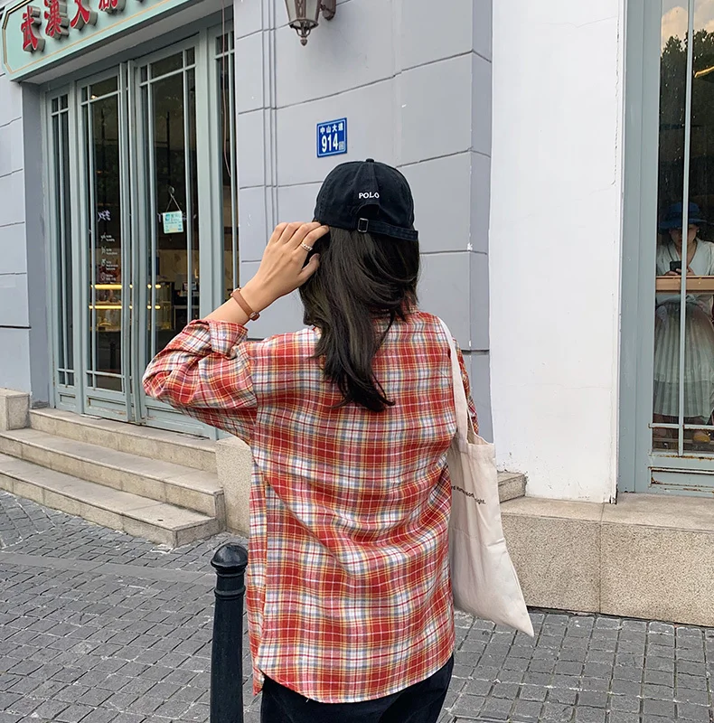 

Реальная фотография осень в Корейском стиле свободная подходящая ко всему оранжевая клетка