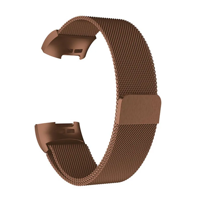 Для Fitbit Charge 3 Нержавеющая сталь магнитный Миланский ремешок сменный ремешок для Fitbit Charge 3 ремешок для часов петля - Цвет: Brown