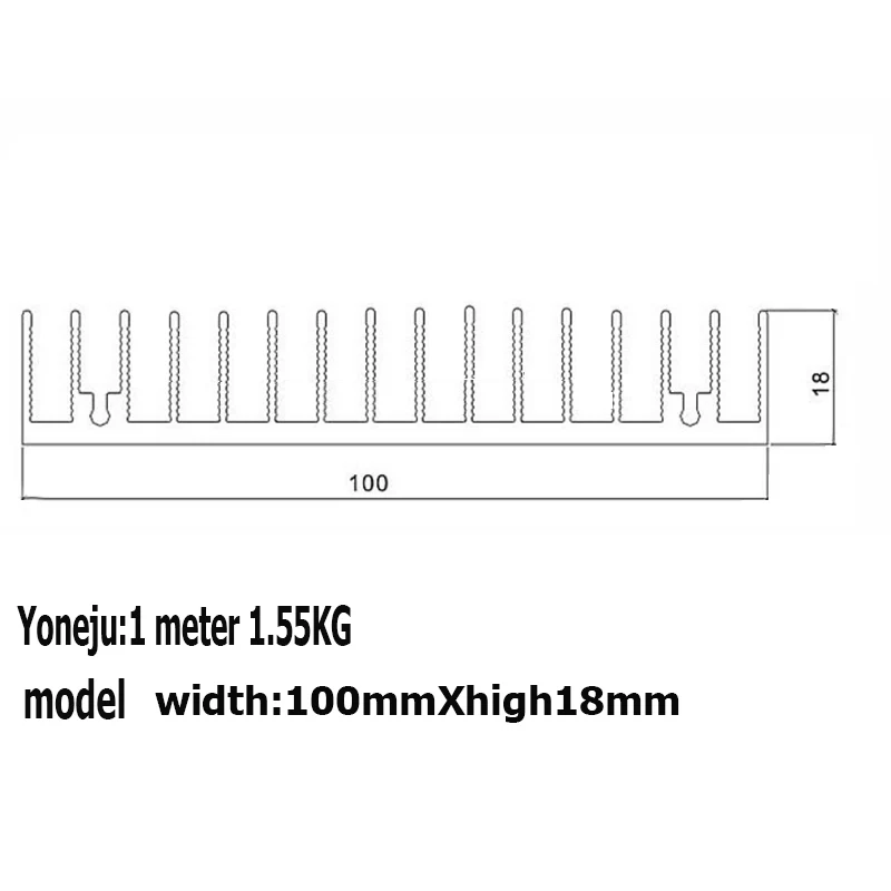 Мощный светодиодный алюминиевый профиль длинный плотно зубчатый радиатор лист