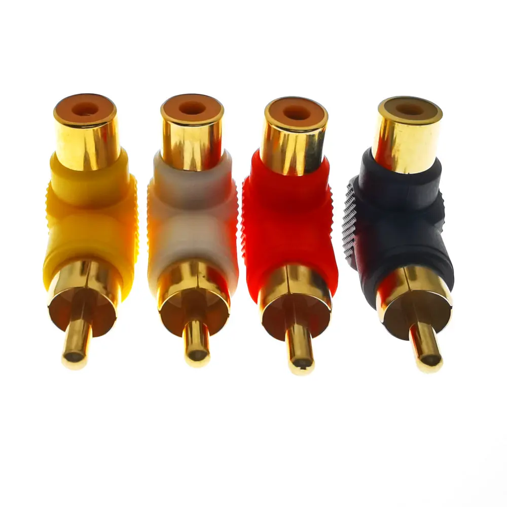 Лидер продаж комплект из 2 предметов Новый RCA плакировкой золота (под углом 90