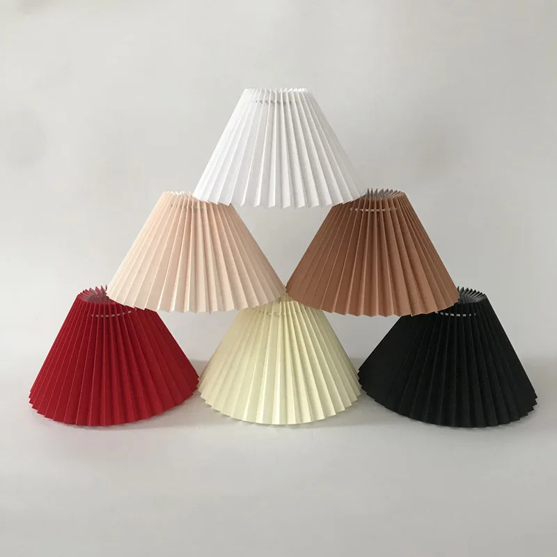 

Table Lamp Shade Shell Cover Pleated Fabric Anti-Glare E27 E14 Japanese Style Table Lamp Creative Desk Lamp Shade Bedroom Lamps