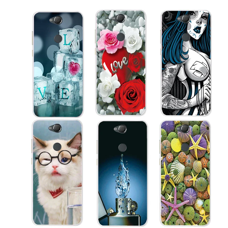 Чехол для Sony Xperia XA2 Dual SIM H3113 H3123 H3133 H4113 H4133 Ice Cake Flower Rose Cool Girl Cat Ligher с рисунком морской