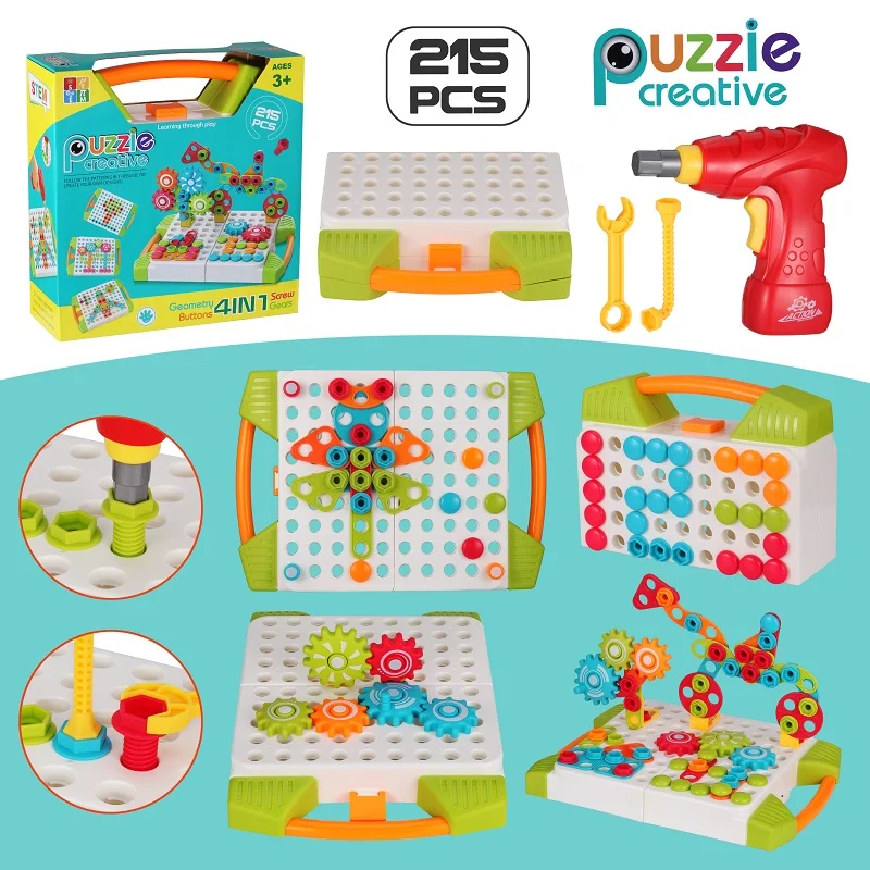 Электрическая дрель головоломка гайка винт разборка сборка коробка с