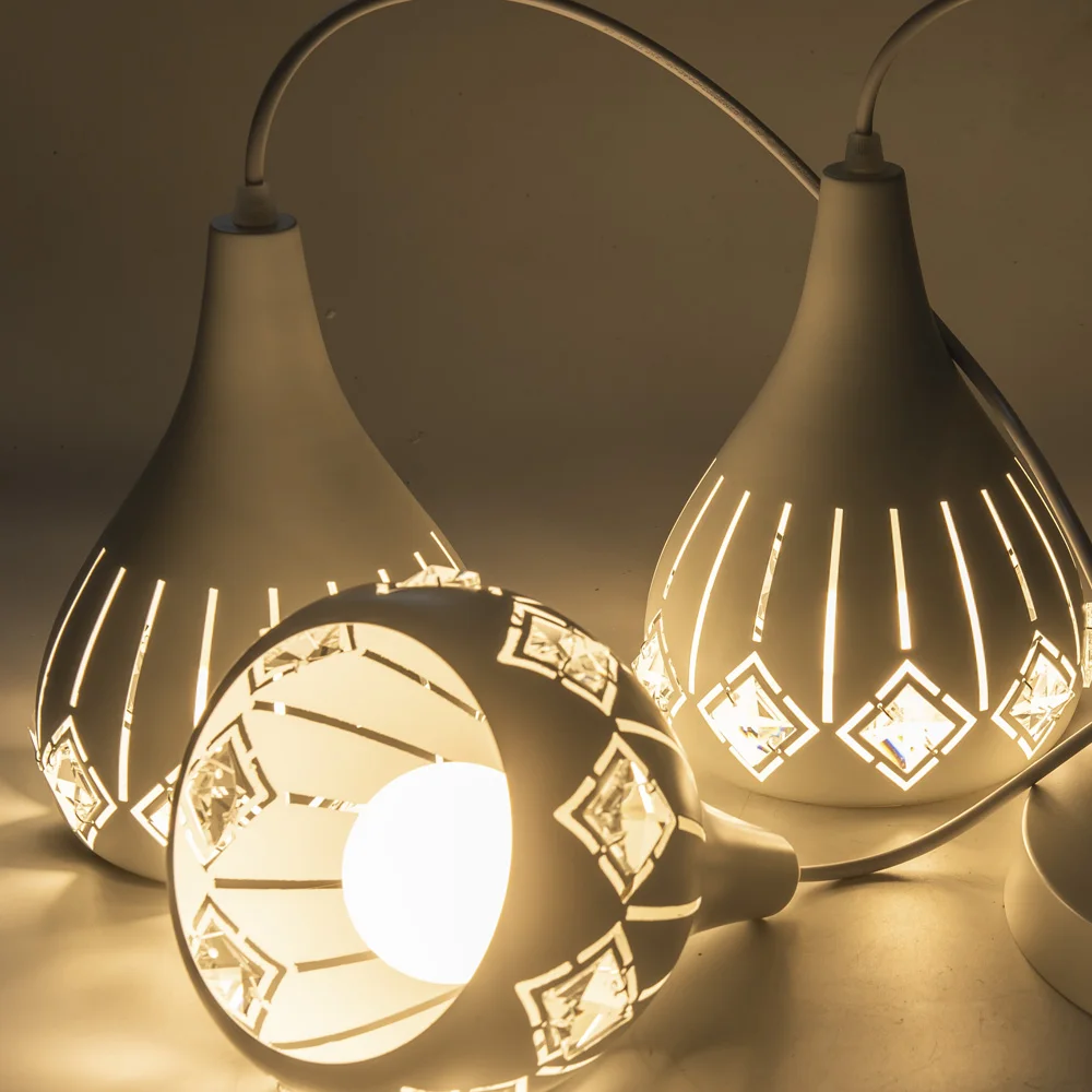 

Modern Nordic LED Pendant Lights Fixtures iron Hollow Out Hanging Pendant Lamp Home Decoration for Dining Room Bedroom Shop Bar