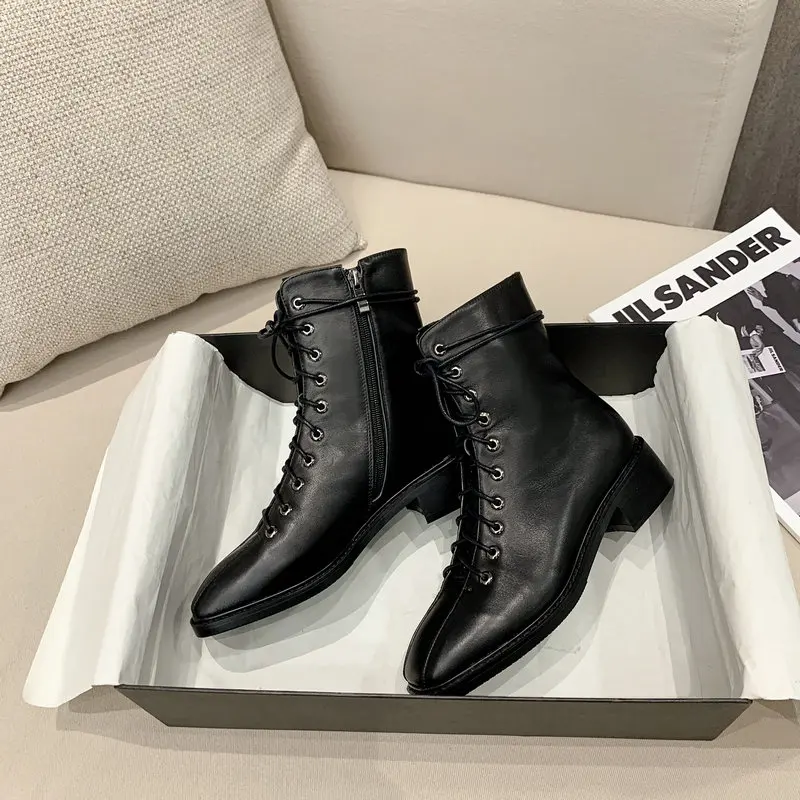 

Female Side Zipper Genuine Leather Women's Autumn Winter Boots Fashion Newest High Heels Shoes 2021 Party Wedding Shoes Woman