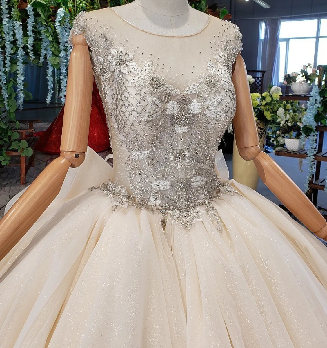 Сексуальный большой бант со шлейфом Стразы кристаллическая крышка рукав