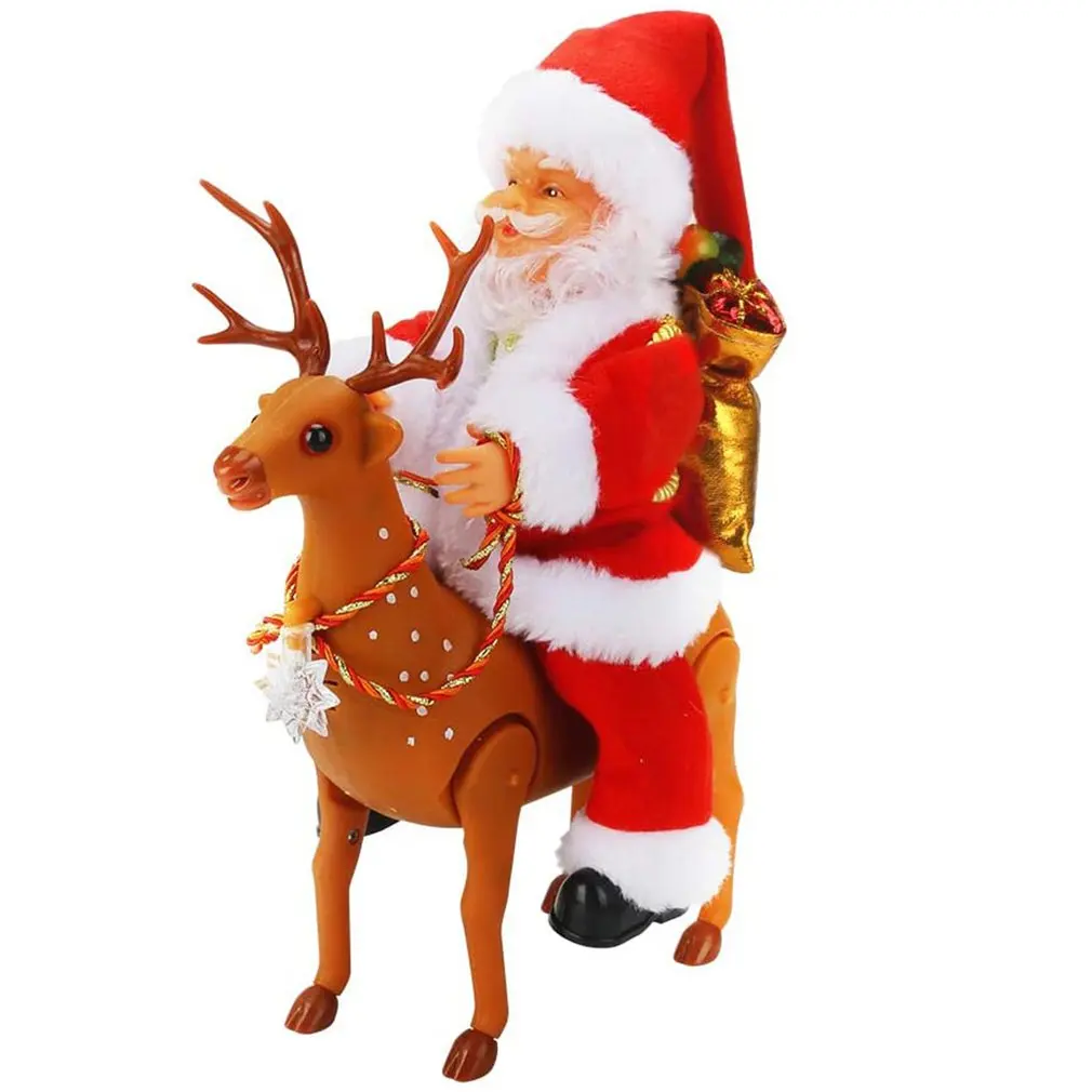 

Рождественские украшения, электрическая музыка, Санта-Клаус, олень для верховой езды, детские куклы, игрушки, реквизит для вечеринки, подарк...