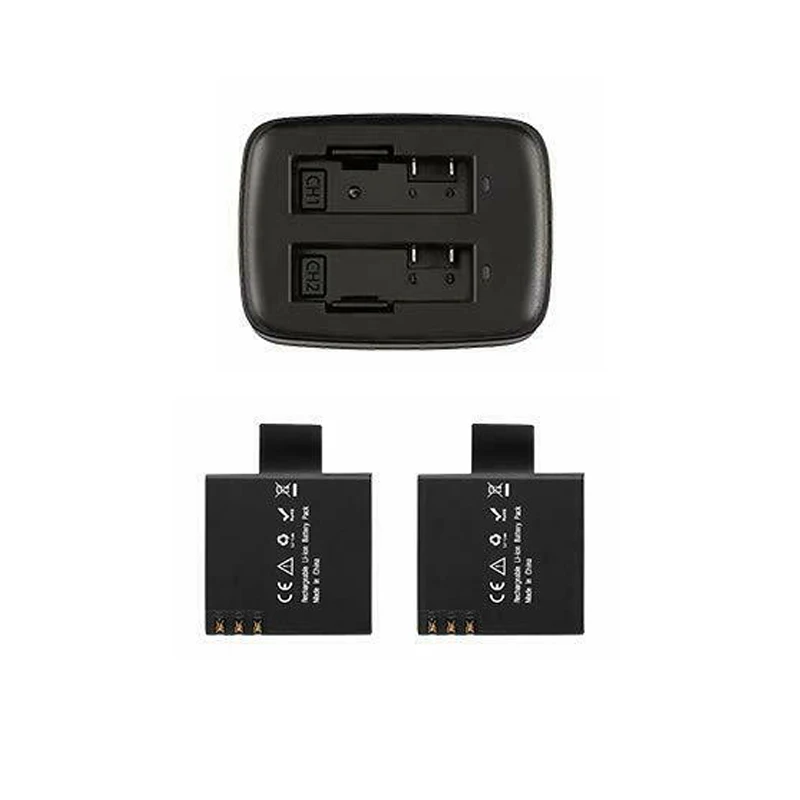AKASO V50 Elite Battery 2x1100mAh аккумуляторная батарея для экшн камеры с USB двойным зарядным