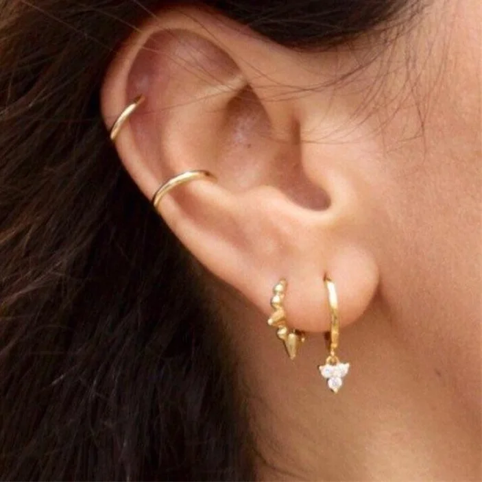

2021 Sterling Silver Cuff Earrings for Women Girls Simple Smooth Ear Cuffs Gold Color Clip Earrings No Pierced Jewelry
