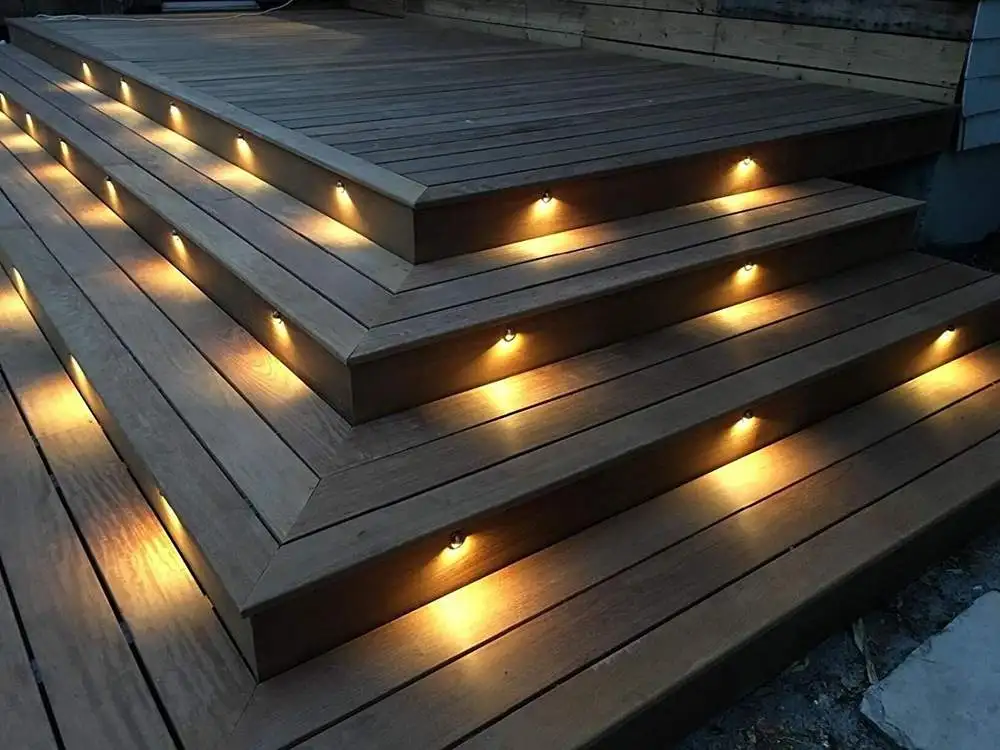 

10PCS/Pack LED Deck Lights Half-moon SMD5050 Garden Pathway Step Stair Lamp Decor Underground Waterproof Outdoor Spotlight