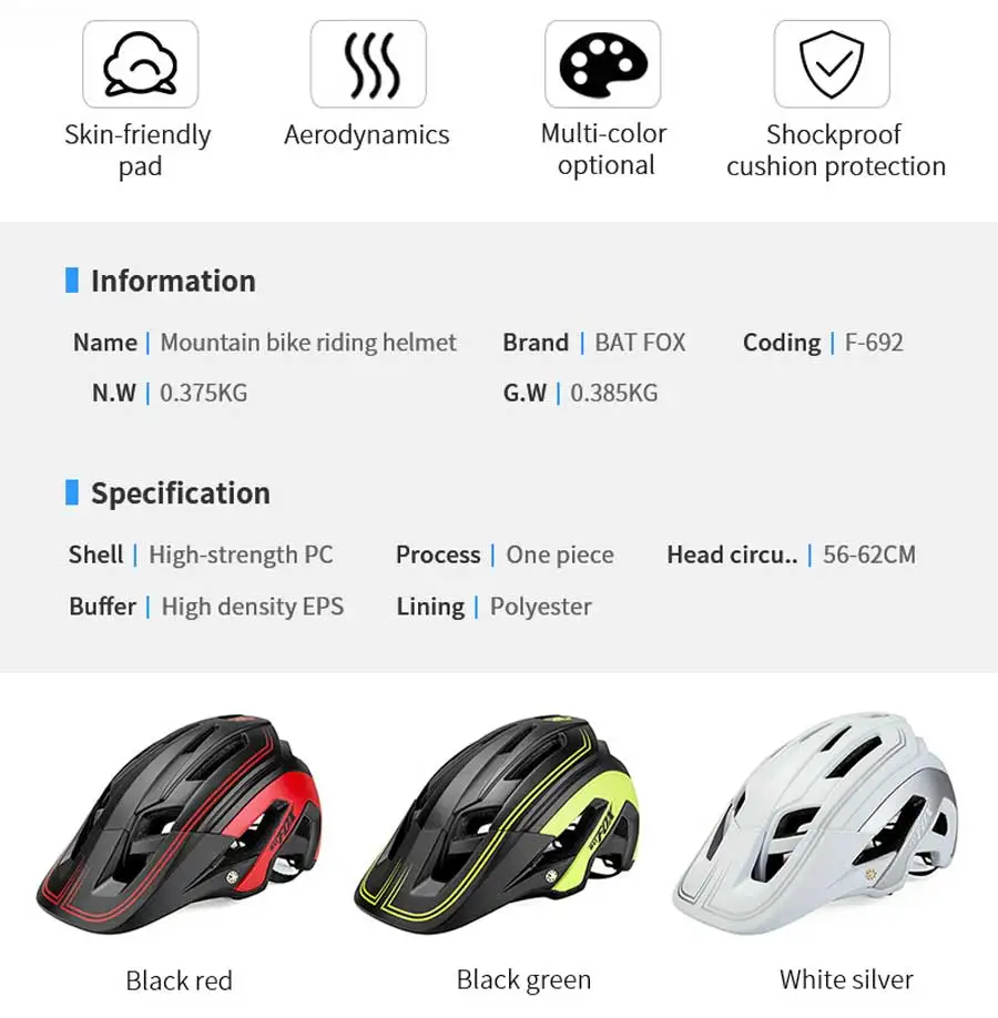 Велосипедный шлем BATFOX для мужчин и женщин цельнолитой защитный с козырьком |