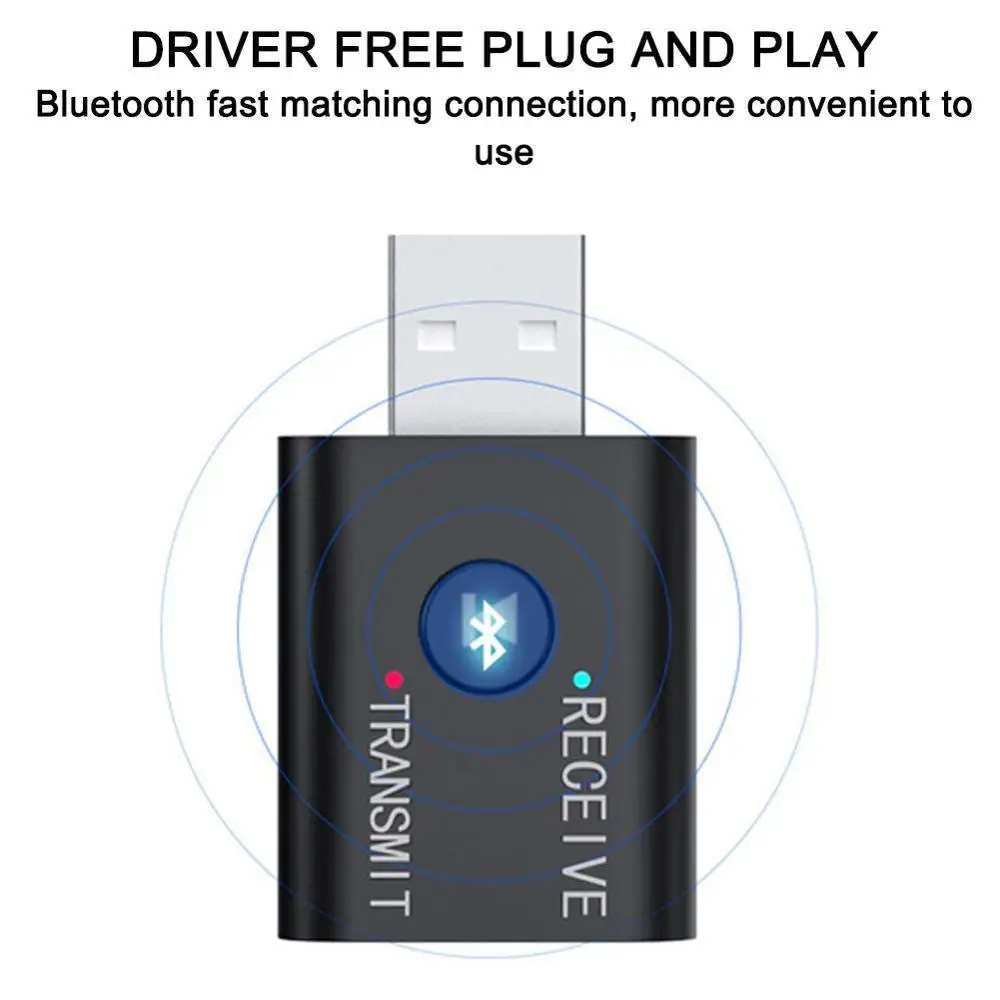 Беспроводной адаптер USB Bluetooth 5 0 передатчик приемник музыкальная вилка ТВ динамик