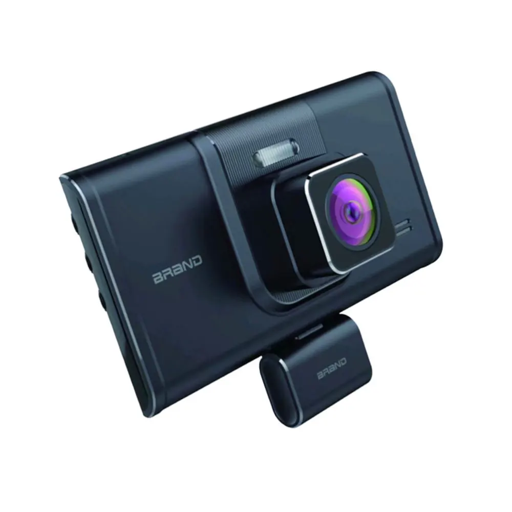

4 Inch Three Lens 1080P Wide Angle Driving Recorder Dash Cam Night Vision Car DVR Camera (Black)