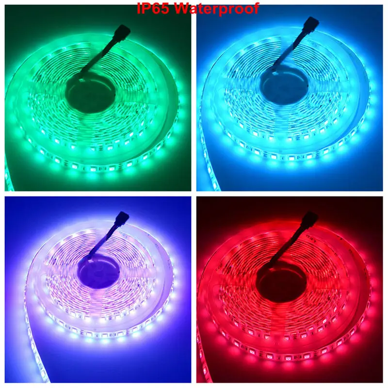 5 м RGB Светодиодная лента Настольный светильник DC 12 В IP20 5050 теплый белый RGB 300 светодиодный SMD лента для потолочной стойки Шкаф светильник неводонепроницаемый - Испускаемый цвет: IP65 RGB
