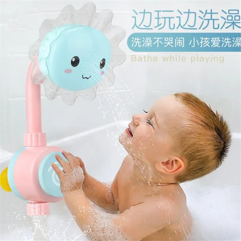 Детская забавная вода игра Ванна игрушка Ванна для купания смеситель для душа Подсолнух Спрей Вода плавание ванная ванна игрушки для детей