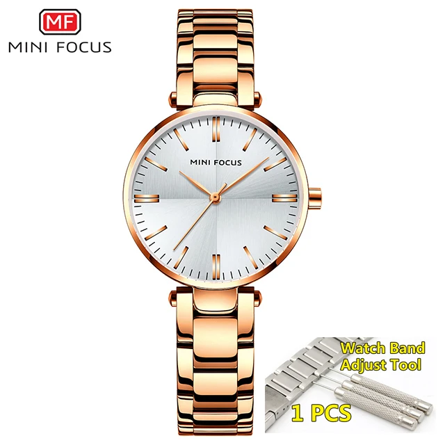 rose-gold-add-tool Minifocus женские часы известных люксовых брендов модные ультратонкие часы женские из нержавеющей стали женские наручные часы для женщин - Цвет: rose-gold-add-tool