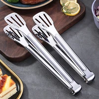 304 stainless steel three line food tongs steak tongs kitchen bread tongs lengthened fried barbecue tongs barbecue supplies