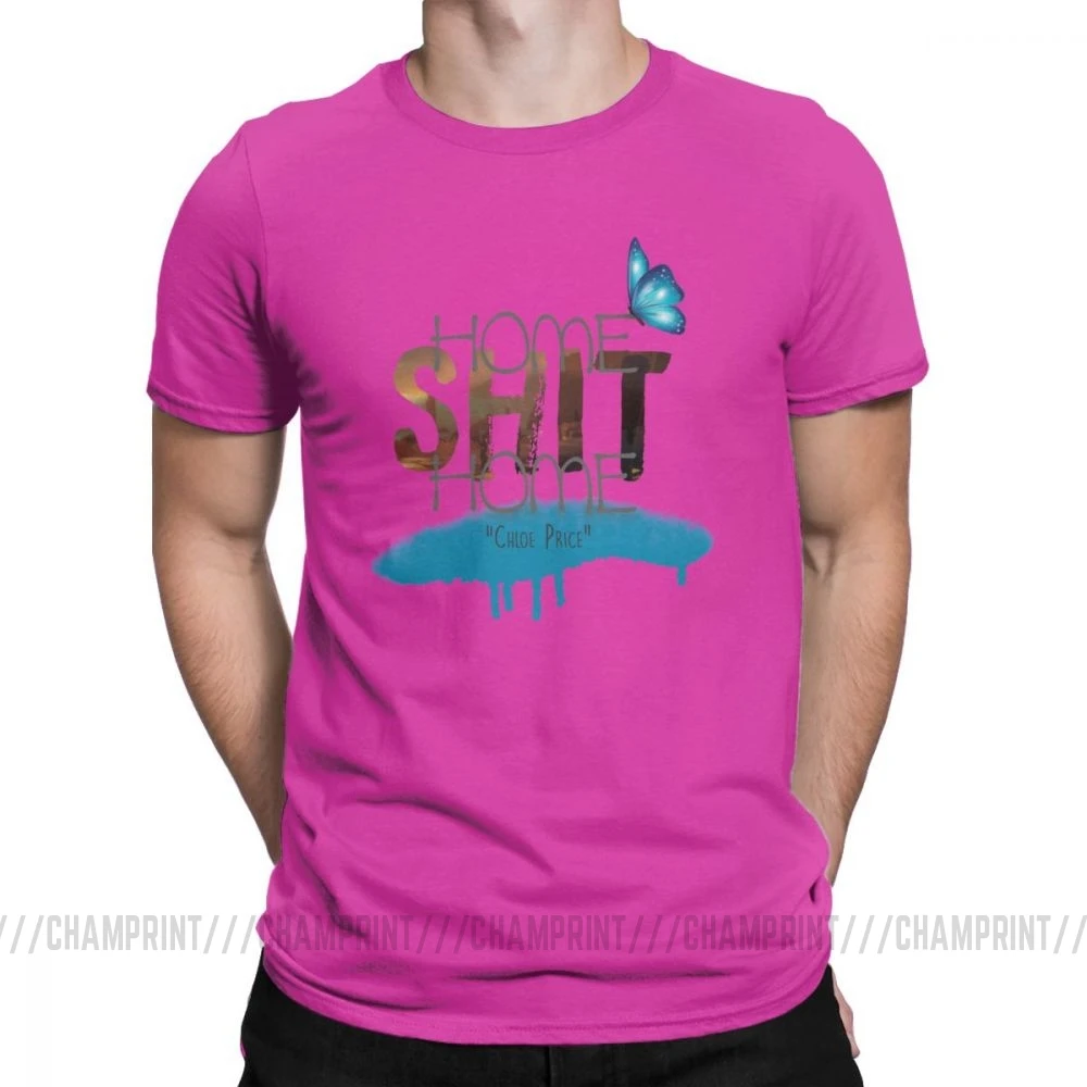 Home Shit Home Life Is Strange мужские футболки, винтажные футболки с коротким рукавом и круглым вырезом, футболка из чистого хлопка, одежда для вечеринок - Цвет: Фуксия