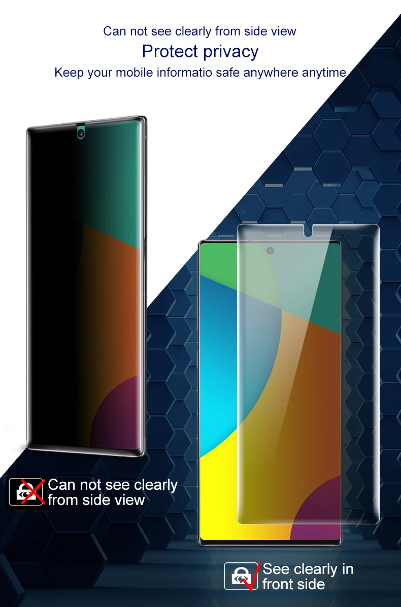 Защита конфиденциальности Антибликовое покрытие для samsung Galaxy Note 10 Plus Pro защита экрана Imak анти шпион полное покрытие изогнутая Гидрогелевая пленка
