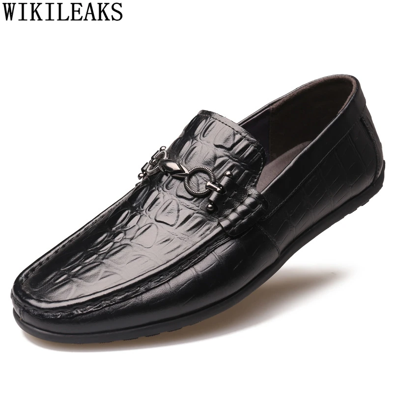 

Mens Crocodile Shoes Genuine Leather Casual Cover Shoes for Men Designer Leather Slip on Shoes Men Zapatos Hombre Chaussure