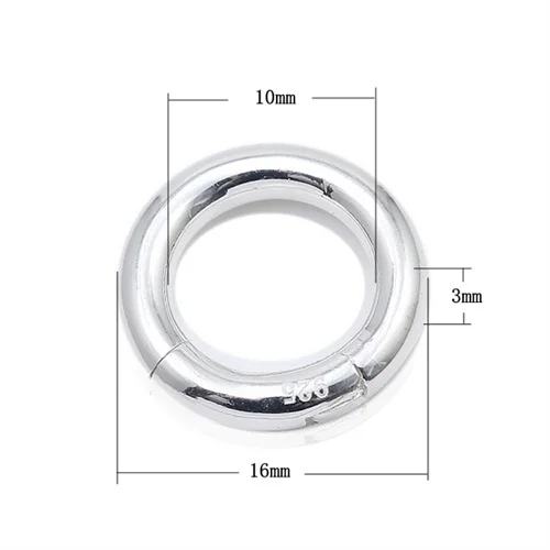 4 размера Гладкий Круглый замок из настоящего серебра 925 пробы застежки для