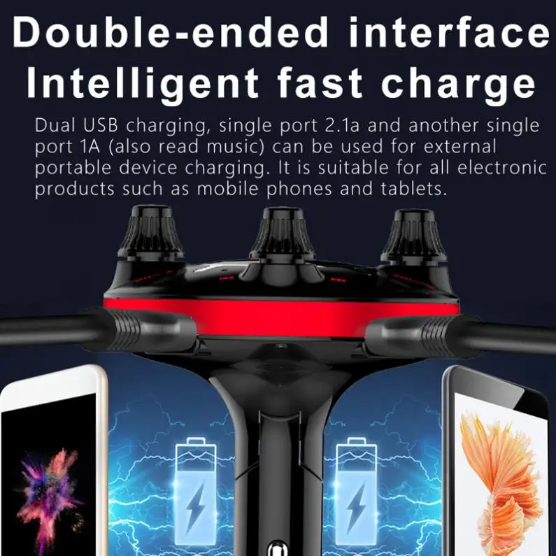 

BT13 Bluetooth FM Transmitter Car Mp3 Player Wireless In-Car FM Modulator Support Voltage Display / Dual-AUX / Dual-USB