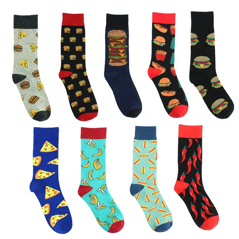 [COSPLACOOL] классические Креативные мужские носки вкусная еда Пицца хот дог чипсы