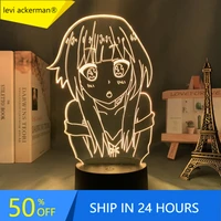 anime 3d lamp konosuba for bedroom decor nightlight kids birthday gift manga gadget konosuba led night light bedside